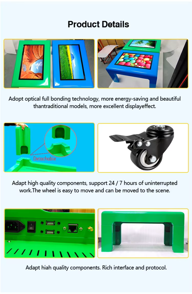 32 inch windows or android education smart game tables capacitive poling interactive split screen multi touch coffee table