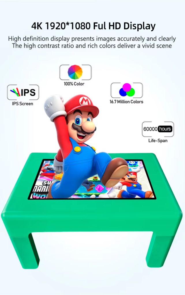 32 inch windows or android education smart game tables capacitive poling interactive split screen multi touch coffee table