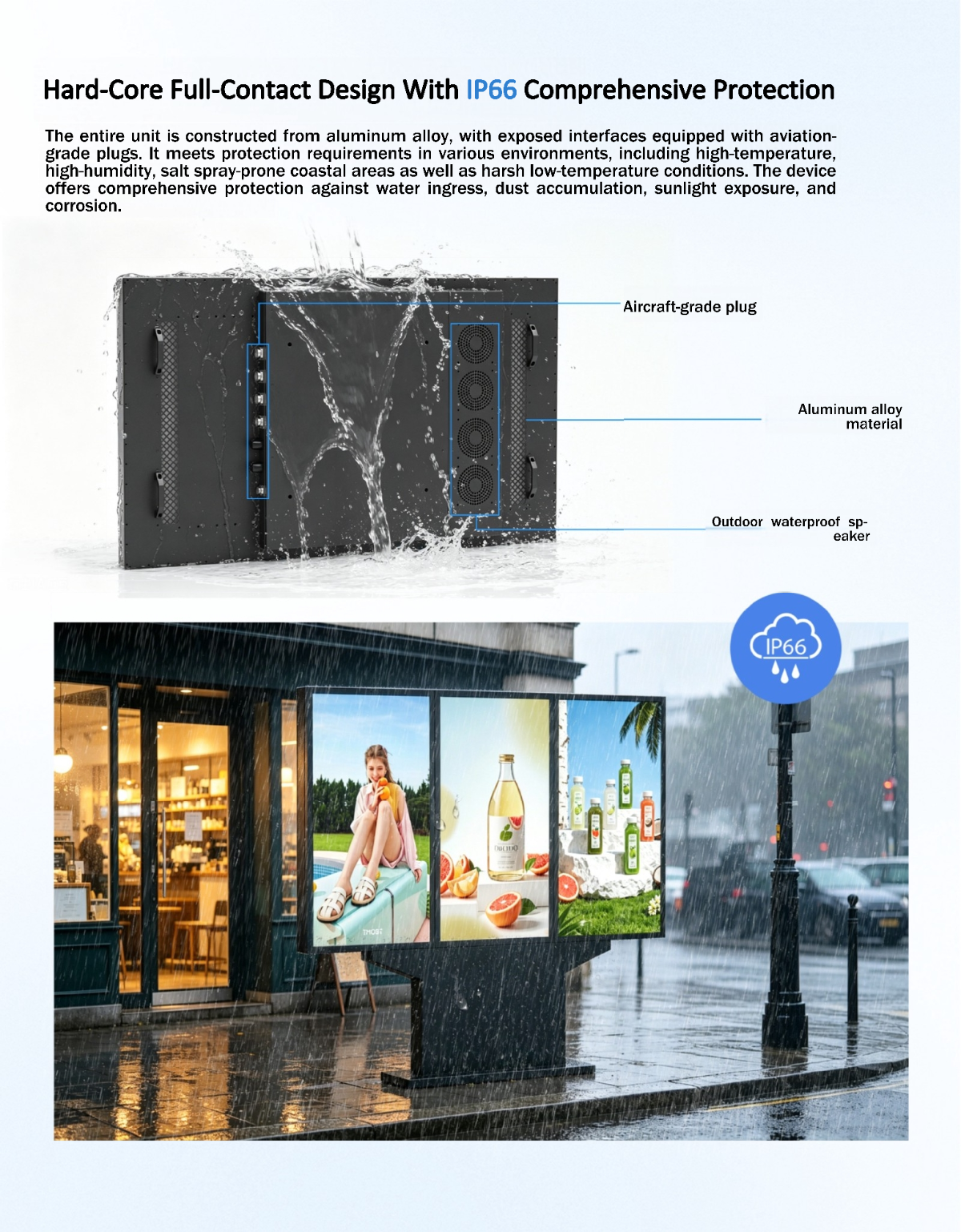 outdoor ip66 slim robust digital signage