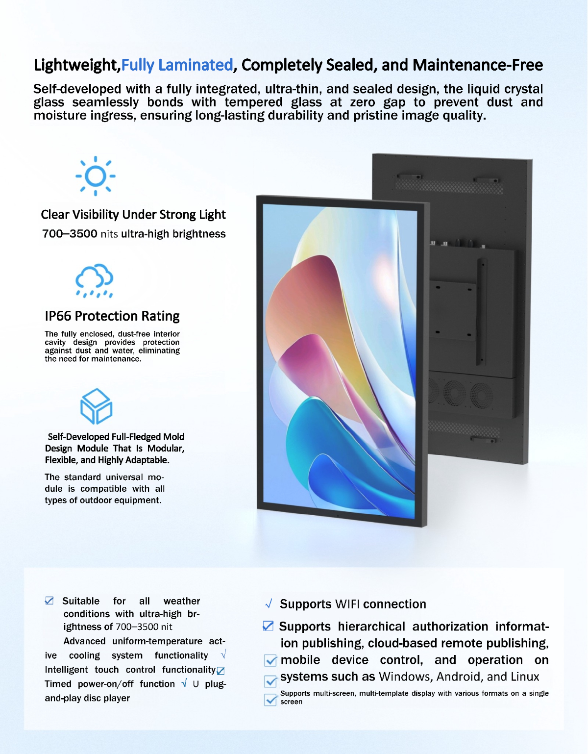 outdoor ip66 slim robust digital signage