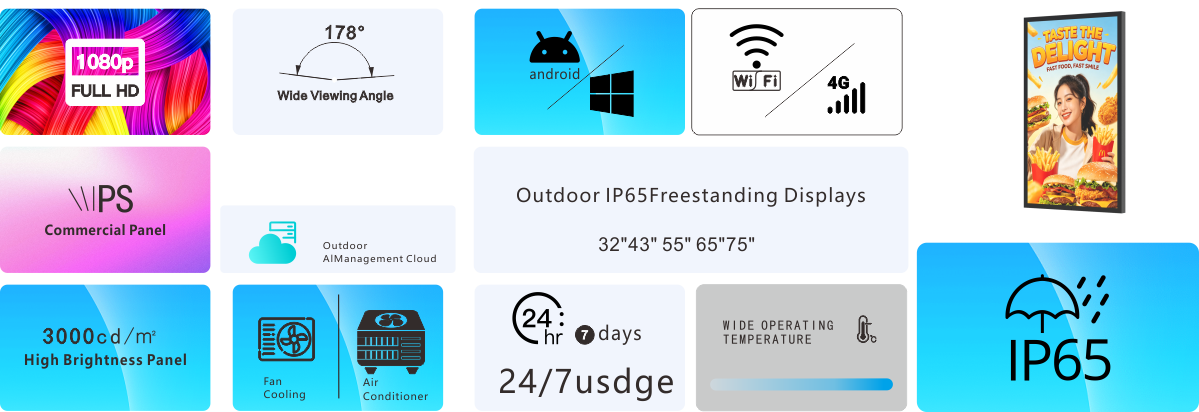 outdoor ip66 slim robust digital signage