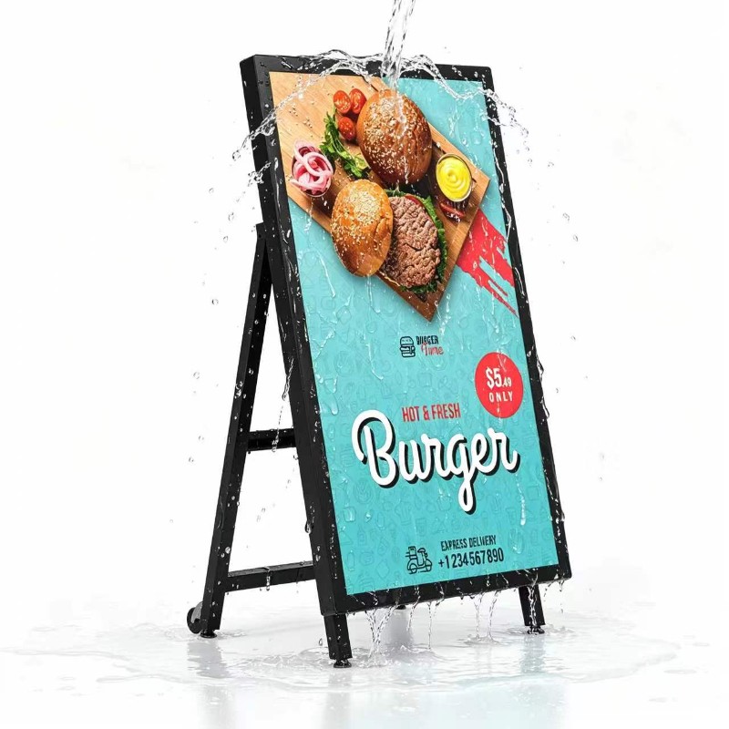 outdoor double sided narrow edge vertical floor advertising machine
