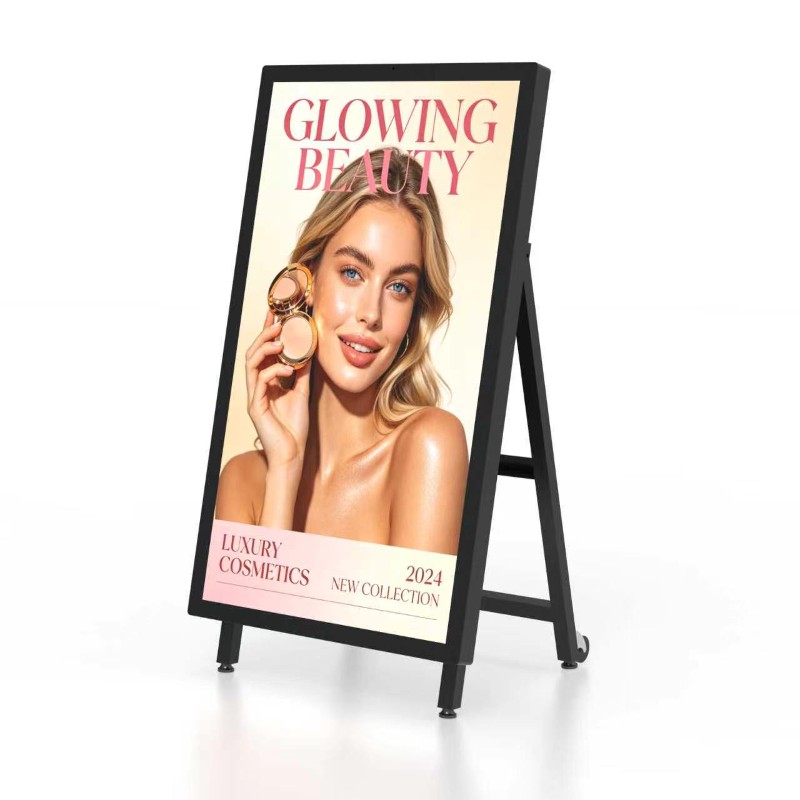outdoor double sided narrow edge vertical floor advertising machine