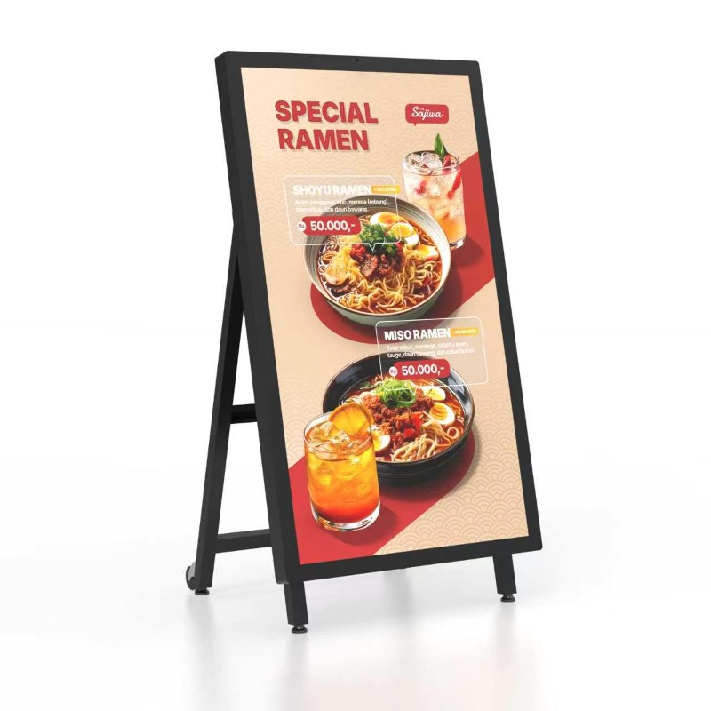 outdoor double sided narrow edge vertical floor advertising machine