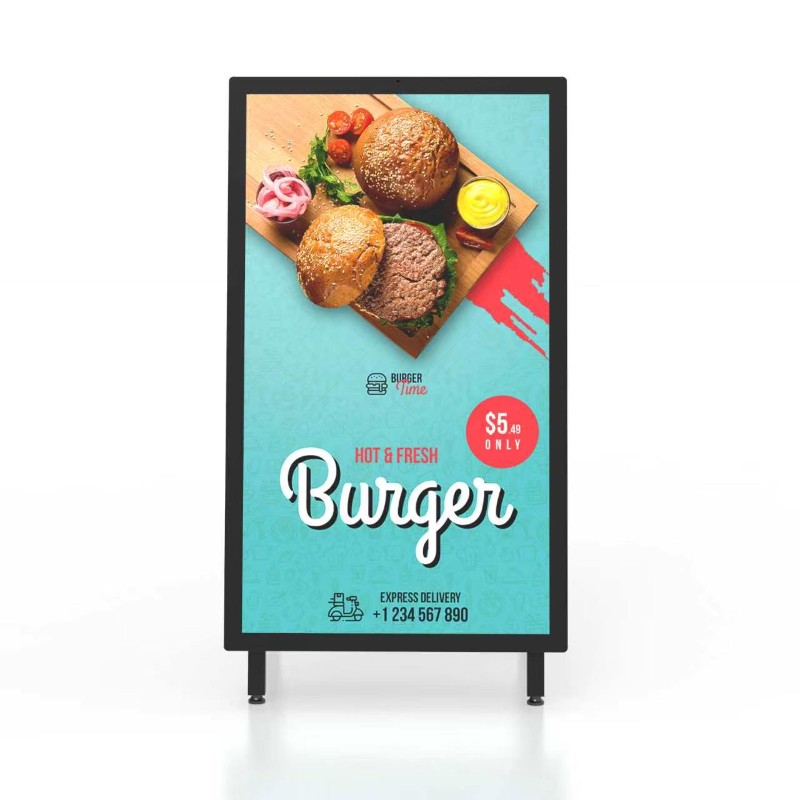 outdoor double sided narrow edge vertical floor advertising machine