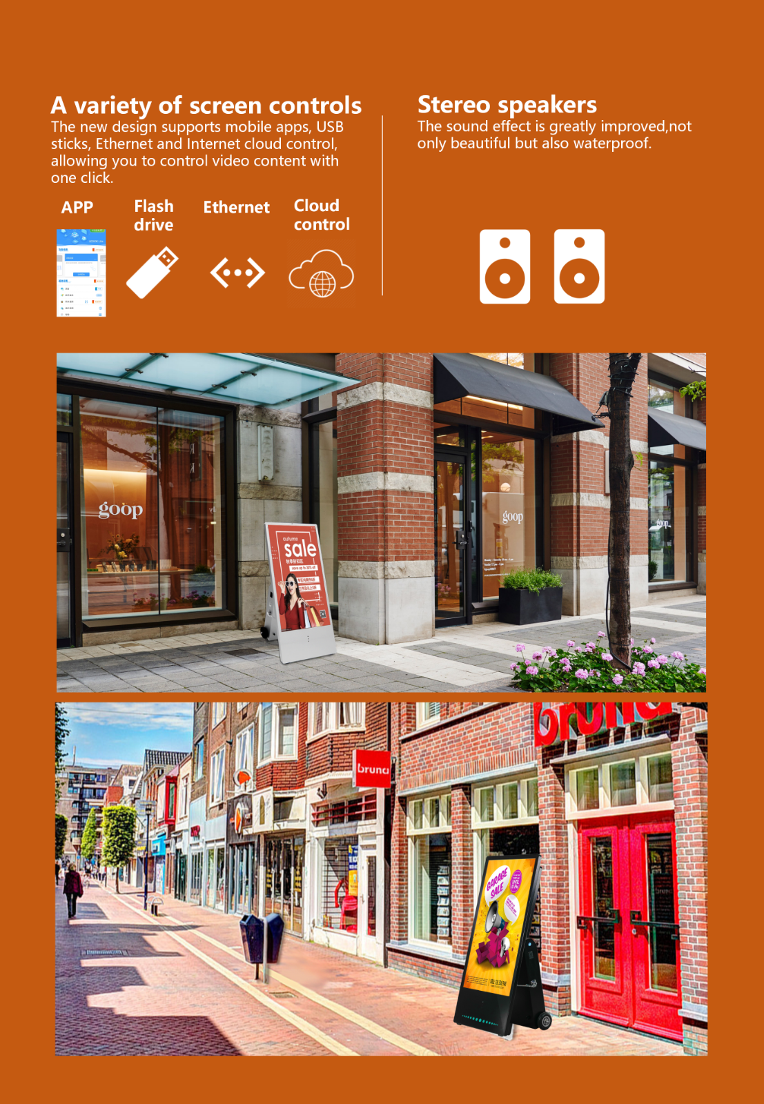 Outdoor Movable Battery Digital Poster1600